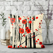 ヴィンテージポピー抽象芸術フローラ装飾用クッション クッション