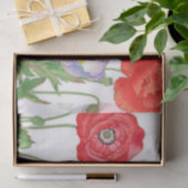 ヴィンテージポピー花，デコページ 薄葉紙 (ギフト)