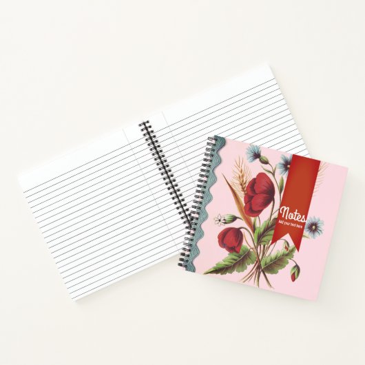 ヴィンテージポピー赤 ノートブック (内部)