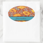 ヴィンテージポピー～オーバルステッカー 楕円形シール (バッグ)