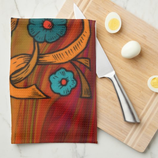 ヴィンテージポピー キッチンタオル (四つ折り)