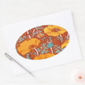 ヴィンテージポピー 楕円形シール (封筒)