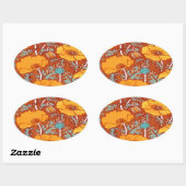 ヴィンテージポピー 楕円形シール (シート)