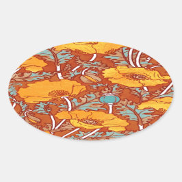 ヴィンテージポピー 楕円形シール