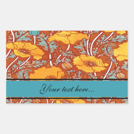 ヴィンテージポピー～長方形ステッカー 長方形シール