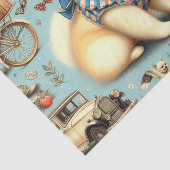 ヴィンテージポメラニア犬シームレスイラストレーション 薄葉紙 (詳細)