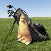 ヴィンテージポメラニア犬ド絵を描ッグ ゴルフタオル (グリーン)