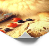 ヴィンテージポメラニア犬ド絵を描ッグ ポスター (角)