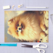 ヴィンテージポメラニア犬ド絵を描ッグ 薄葉紙 (クラフト)