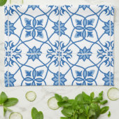 ヴィンテージポルトガルのアズレジョのタイル模様 キッチンタオル (折り畳み)