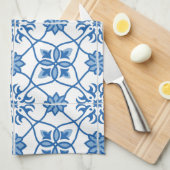 ヴィンテージポルトガルのアズレジョのタイル模様 キッチンタオル (四つ折り)