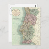 ヴィンテージポルトガルの地図(1801年) ポストカード (正面/裏面)