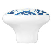 ヴィンテージポルトガルの青いアズレホスのタイル模様 セラミックノブ (側面)