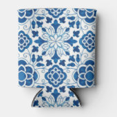 ヴィンテージポルトガルの青いアズレホスのタイル模様 缶クーラー (正面)