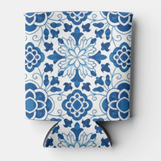 ヴィンテージポルトガルの青いアズレホスのタイル模様 缶クーラー