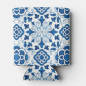 ヴィンテージポルトガルの青いアズレホスのタイル模様 缶クーラー (裏面)