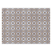 ヴィンテージポルトガルアズレホブルーイエローパターン テーブルクロス (正面(横))