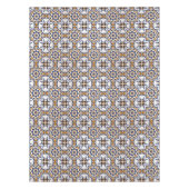 ヴィンテージポルトガルアズレホブルーイエローパターン テーブルクロス (正面)