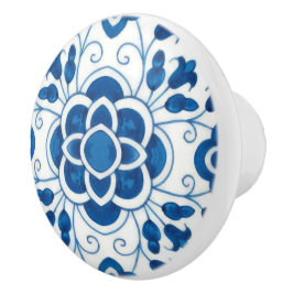 ヴィンテージポルトガルブルーアズレホスタイルパターン  セラミックノブ