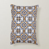 ヴィンテージポルトガル語アズレジョブルーイエローパターン アクセントクッション (裏面(縦))