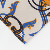 ヴィンテージポルトガル語アズレジョブルーイエローパターン フリースブランケット (角)