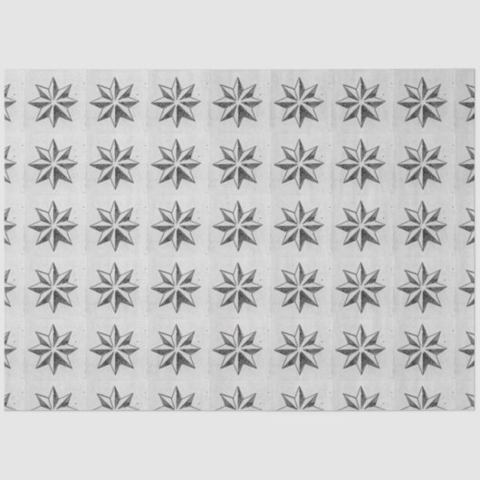 ヴィンテージポルトガル語アズレヨス星灰色の切り離し 薄葉紙 (正面)