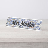 ヴィンテージポルトガル語タイル名プレート デスクネームプレート (正面)