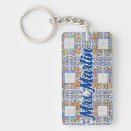 ヴィンテージポルトガル語タイル#1先生キーチェーン キーホルダー