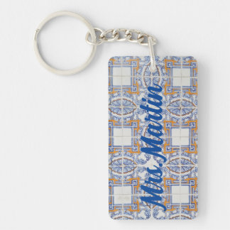 ヴィンテージポルトガル語タイル#1先生キーチェーン キーホルダー