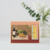 ヴィンテージポルトガル1880年代の地図と果物 ポストカード (スタンド正面)