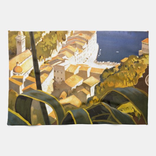 ヴィンテージポルトフィノイタリア キッチンタオル (横)