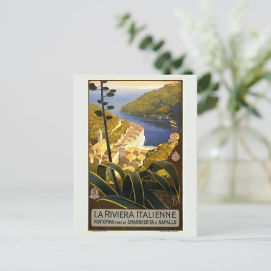 ヴィンテージポルトフィノイタリイタリアンリビエラトラベル ポストカード (スタンド正面)