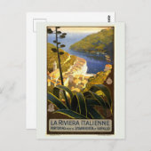 ヴィンテージポルトフィノイタリイタリアンリビエラトラベル ポストカード (正面/裏面)