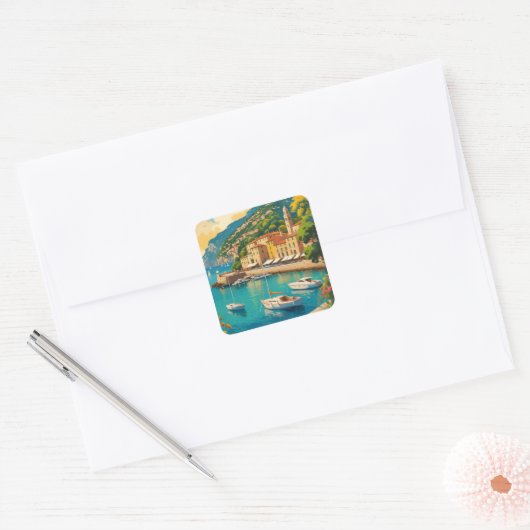 ヴィンテージポルトフィノジェノヴァイタリア スクエアシール (封筒)