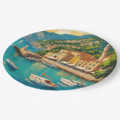 ヴィンテージポルトフィノジェノヴァイタリア ペーパープレート (アングル)