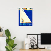 ヴィンテージポルトフィノブルーシーホワイトセーラーボーツ観光 ポスター (ホームオフィス)