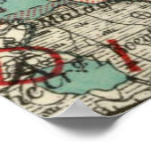 ヴィンテージポンチャートレイン湖の地図(1887) ポスター (角)