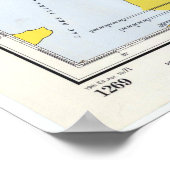 ヴィンテージポンチャートレイン湖の地図（1971年） ポスター (角)