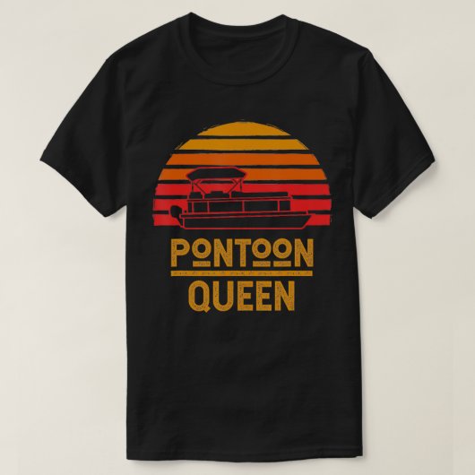 ヴィンテージポンツーンウィメンズおもしろいボート Tシャツ (デザイン正面)