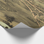 ヴィンテージポンティアック・ミシガンの絵図（1867年） ラッピングペーパー (角)