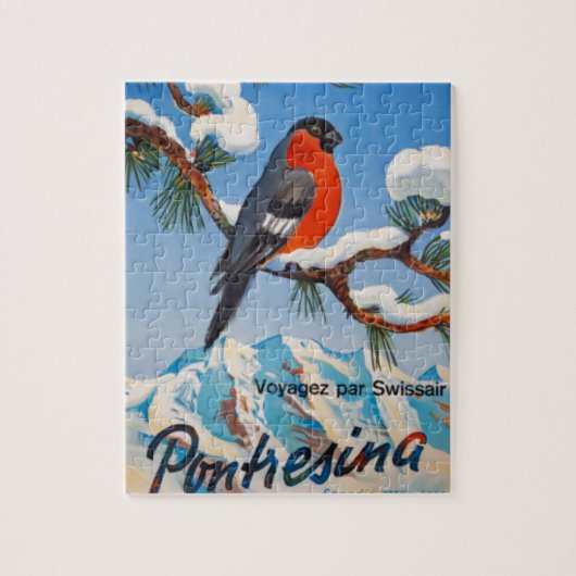 ヴィンテージポントレシナバケーションスイスエアスイス ジグソーパズル (縦)