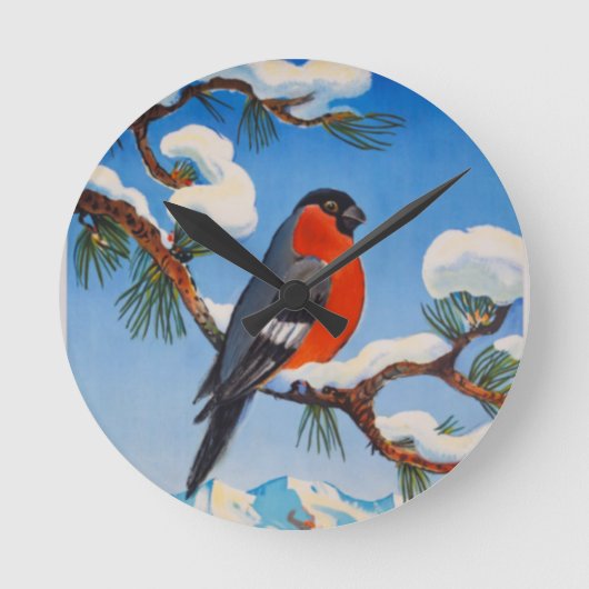 ヴィンテージポントレシナバケーションスイスエアスイス ラウンド壁時計 (正面)