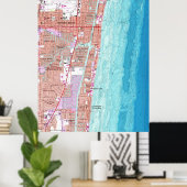 ヴィンテージポンパノビーチフロリダの地図（1962年） ポスター (ホームオフィス)