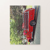 ヴィンテージポンプ消防車 ジグソーパズル (縦)