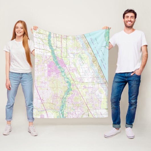 ヴィンテージポートセントルーシー・フロリダの地図(1948) フリースブランケット (インサイチュ)