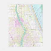 ヴィンテージポートセントルーシー・フロリダの地図(1948) フリースブランケット (正面)