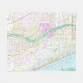 ヴィンテージポートセントルーシー・フロリダの地図(1948) フリースブランケット (正面(横))