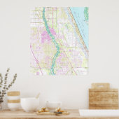 ヴィンテージポートセントルーシー・フロリダの地図(1948) ポスター (キッチン)