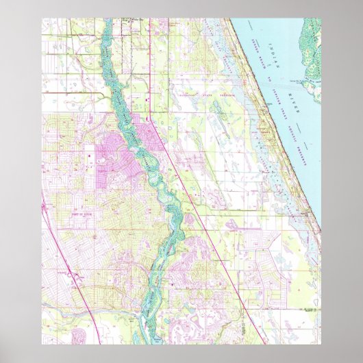 ヴィンテージポートセントルーシー・フロリダの地図(1948) ポスター (正面)