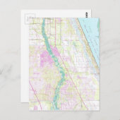 ヴィンテージポートセントルーシー・フロリダの地図(1948) ポストカード (正面/裏面)